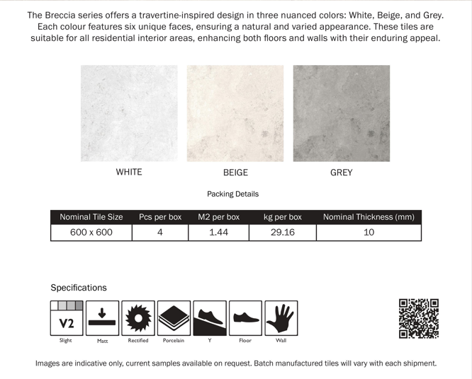 Breccia Specifications