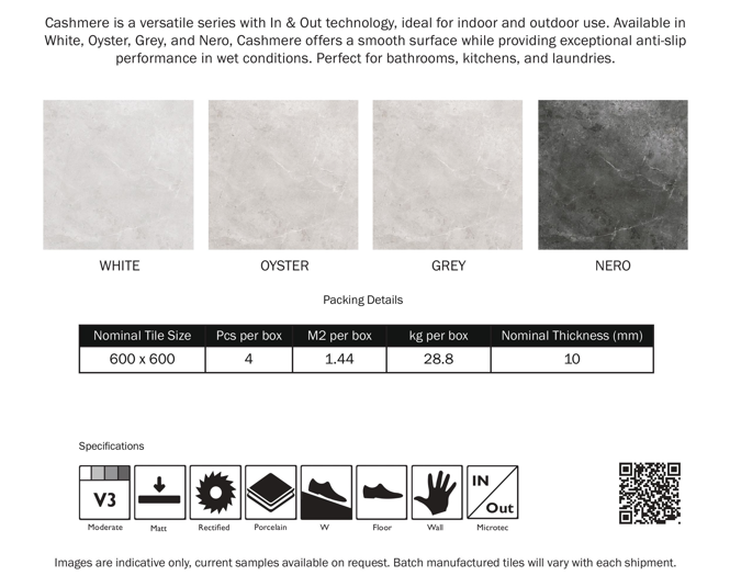Cashmere Specifications